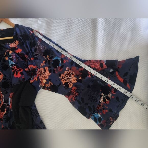 Calessa Embroided Blue and Orange Tunic Top Tunic Blouse - Picture 8 of 8